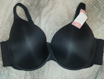 Cacique BOOST PLUNGE BRA 46DD Black Underwire Push Up