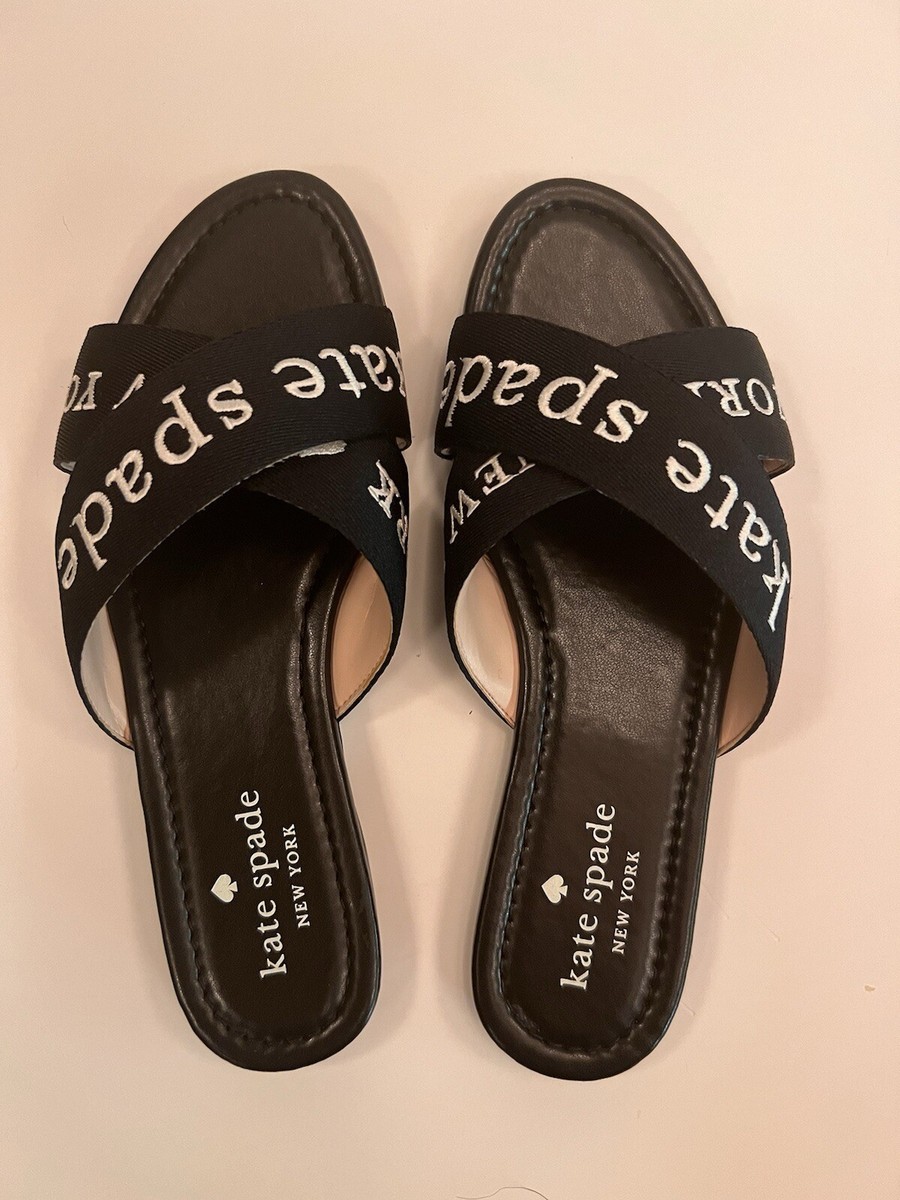 【SALE】katespade*Piper Slide*ロゴサンダル Kate Spade Piper Slide Blk 7.5 NEW | eBay