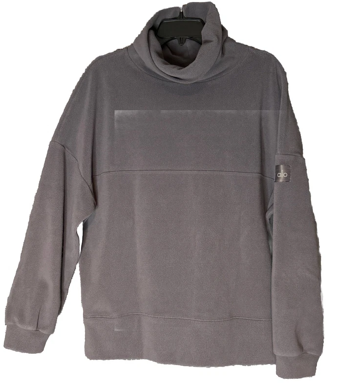 alo-yoga fleece pullover cowl neck zip pockets sweater
