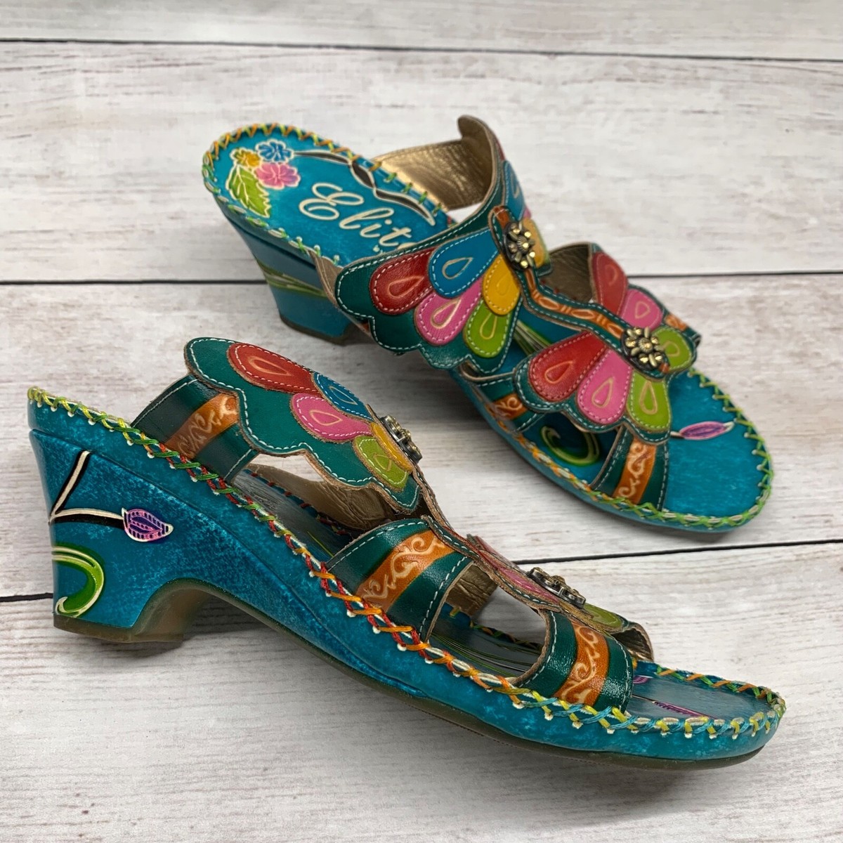 ELITE by Corky's Nectar Floral Multicolor Size Tooled Leather