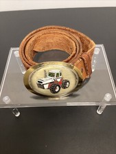 Case Tractor Farming Belt Buckle With Original Leather Belt