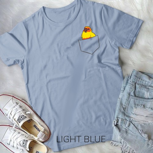 Cute Parrot Sun Conure Gift Pocket Sun Conure T-Shirt Unisex T-shirt - Picture 3 of 12