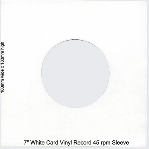 100 x 7" Weiße Karte Vinyl Schallplatte MASTERBAG 45 RPM Vinyl Daumen geschnittene Hülsen außen - Bild 8 von 16