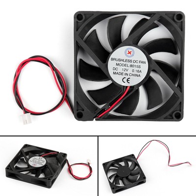 10x DC Brushless Cooler Ventilator Gehäuselüf 12V 8015s 80x80x15mm 0.16A 2Pin DE