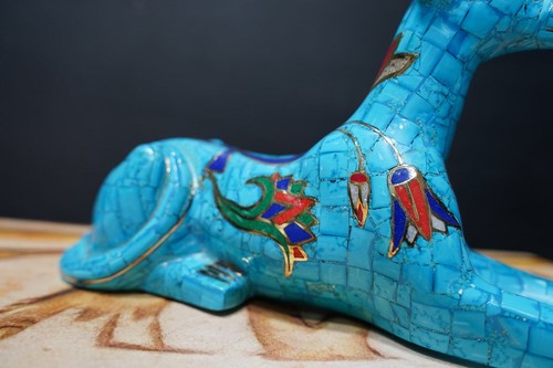 Turquesa Egipcio Anubis Chacal Dios del Más Allá - Dios de la Momificación Sentado - Imagen 4 de 9