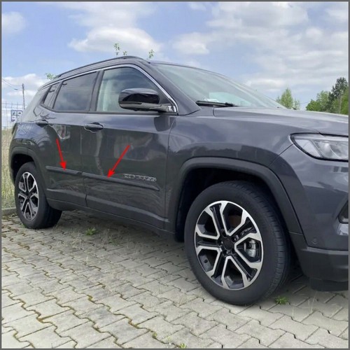 Protector de puerta de coche moldura cubierta molduras laterales carrocería apto para Jeep Compass 2020- - Imagen 9 de 9