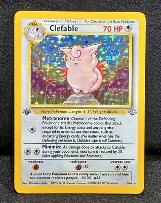 🔥Clefable Jungle 1/64 1ST EDITION “Holo Rare” MASTERPIECE Pokemon