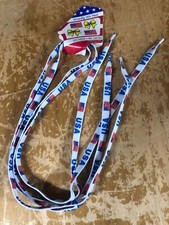Vtg USA American Flag Red White Blue 1 Pair of 40  Shoe Laces Strings Patriotic