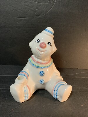 1985 Castle Enterprises Circus Clown Porcelain Figure Coin Bank   Bright Color