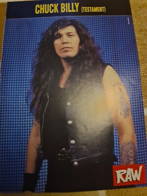 Vintage CHUCK BILLY TESTAMENT / XENTRIX KIN  A4 POSTER RAW MAGAZINE 