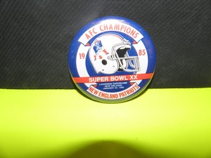 Nfl 1985 Afc Champions Ne Patriots Old Logo Button Super Bowl Xx Ebay