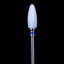 Dental Solid White Zirconia Ceramic Burs Bullet Shape Spiral Cut Motor Polisher