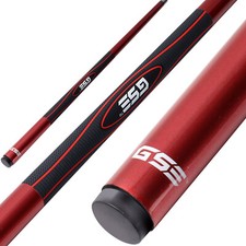 RED 58" 2-Piece Fiberglass Graphite Composite Billiard House/Bar Pool Cue Stick