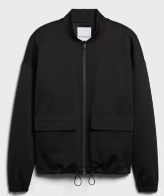 Banana Republic S Neopren Bomber Jacket Small Black #668967 NEW | eBay