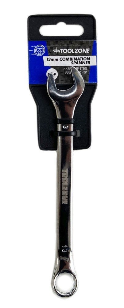 Combination Spanner 13mm Polished Chrome Vanadium - Toolzone KDPSP114