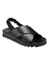 MARC FISHER Womens Black Elastic Back Strap Jivin Round Toe Slip On Sandals 7 M