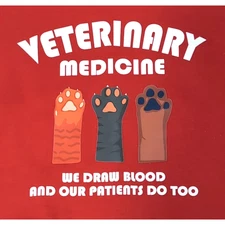 Veterinary Vet Graphic Gildan Heavy Blend Sweatshirt Crewneck Mens L Red Fleece