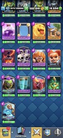 CR 67 LVL | 38 MAXED CARDS | 11K+ Trophies | 14K+ GEMS | 500K+ GOLD | CHEAP