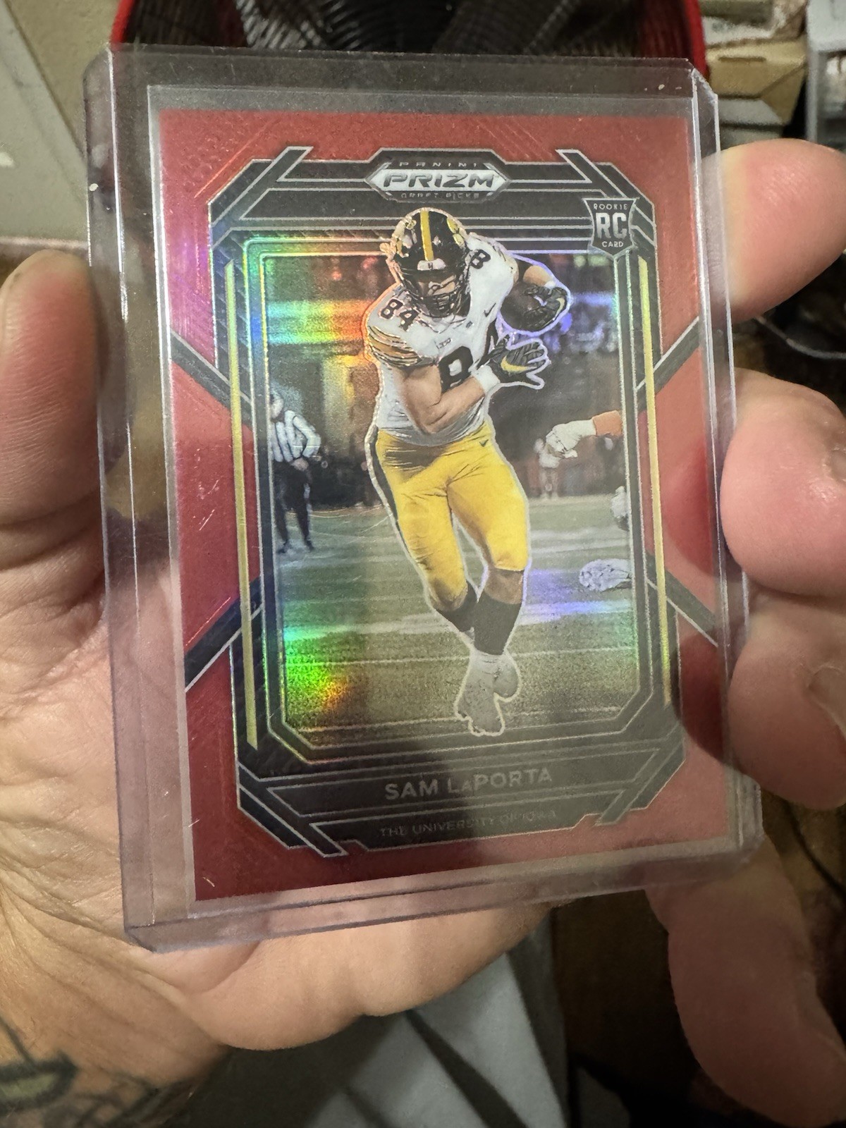 Sam LaPorta 2023 Panini Prizm Draft Picks Prizm Red #160 SN Iowa Hawkeyes /299