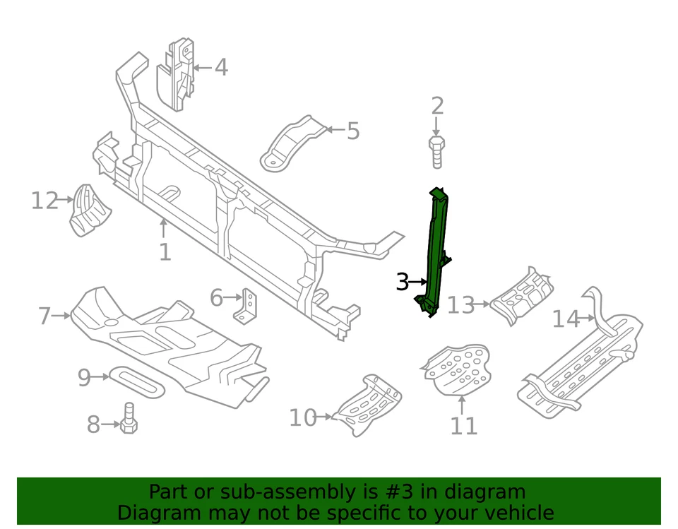 Soporte de soporte lateral derecho genuino Nissan Frontier Xterra Pathfinder Foto 3 de 3