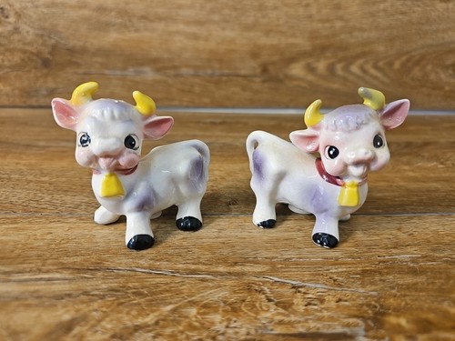 Vintage Elsie lila Kuh Salz und Pfefferstreuer Set Kitsch Küche Dekor