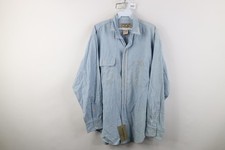 Deadstock Vtg 90s Calvin Klein Mens M Chambray Work Collared Button Shirt USA