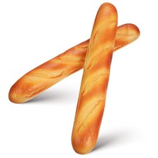 2 PCS Artificial French Long Bread 13.58 Inch PU Fake Loaf Pretend Food