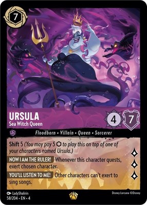 Lorcana Ursula - Sea Witch Queen [4 - 58/204] B04-L-9