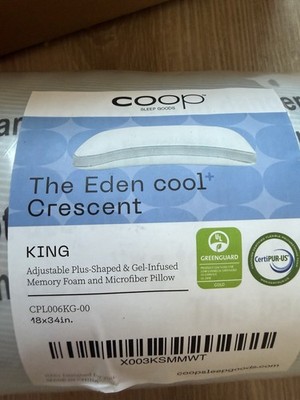 COOP King The Eden Cool+ Pillow White Adjustable Plus Shape Memory Foam
