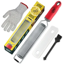 Lemon Zester & Parmesan Cheese Grater - Premium Citrus Zester Graters For kit...