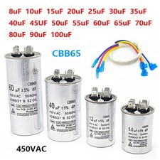 1Pcs CBB65 8uF - 100uF Air Conditioner Compressor Start Capacitor 450VAC / Cable