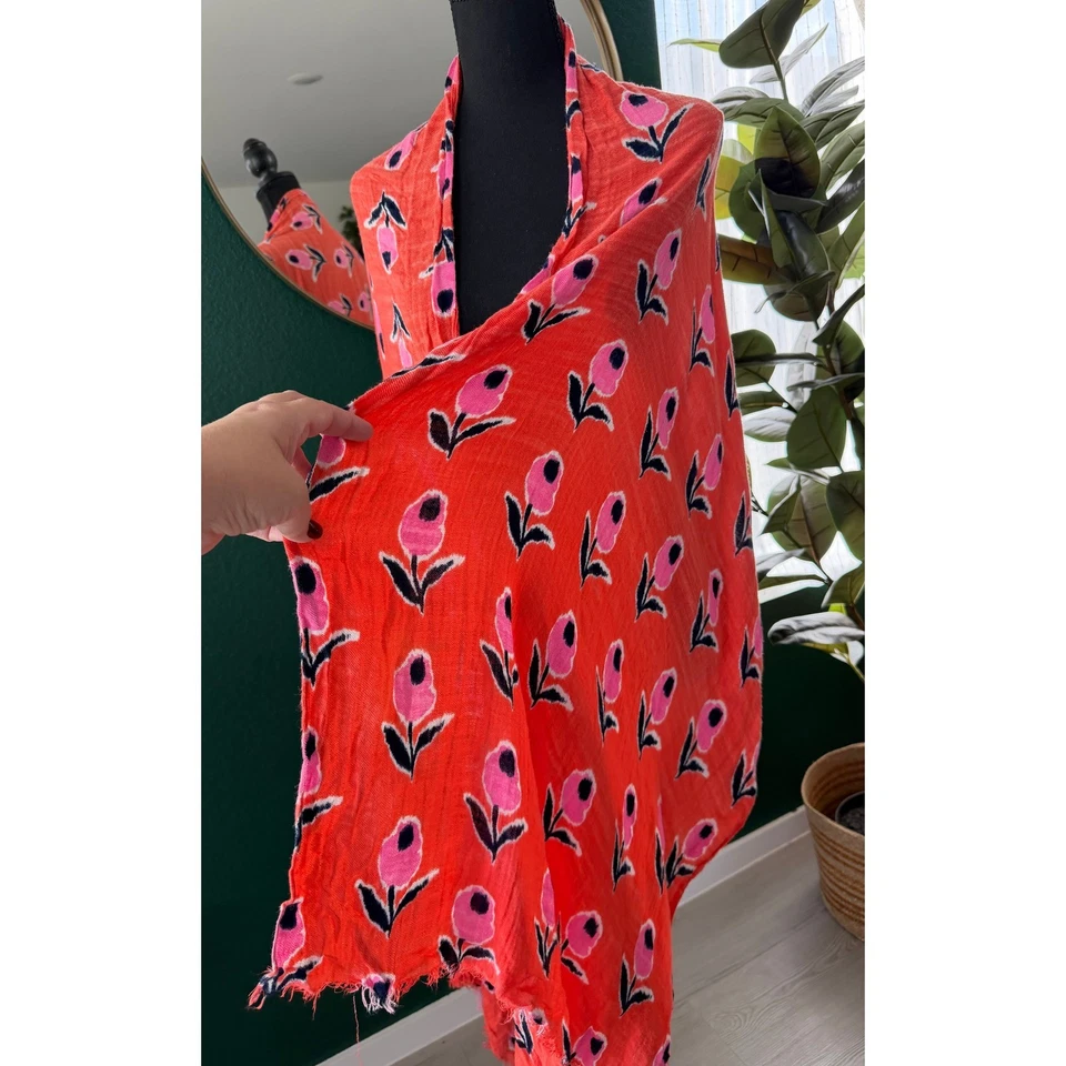 Mantón Floral Gap Envoltura Rojo Primavera Bloomcore Jardín Grunge Bohemio Fairycore Foto 2 de 4