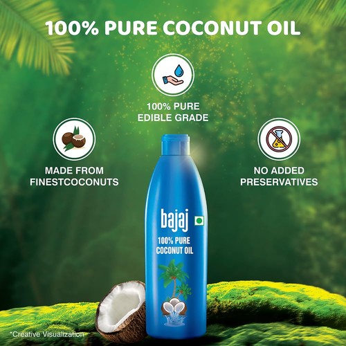 Bajaj Pure Coconut Oil For All Hair Types 600ml - Picture 3 of 8