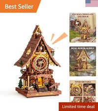 Cuckoo Clock Mechanical 3D Wooden Puzzle Kit for Adults, DIY Wooden Clock Mod...