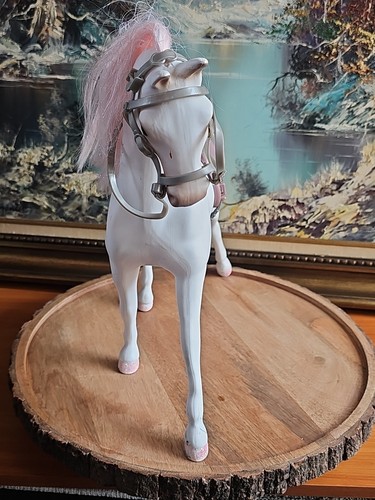 Battat GLITTER HAIR GIRLS White Horse "Morgan" w/ Saddle/ PINK 20" Tall - Picture 7 of 24