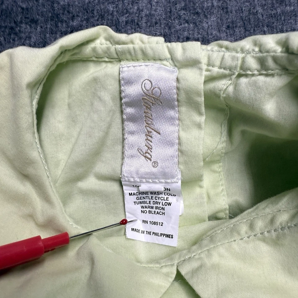 Strasburg Smocked Bodice Dress Girls 7Y Green/Pink Sleeveless Tie Back Long - Image 3 of 4