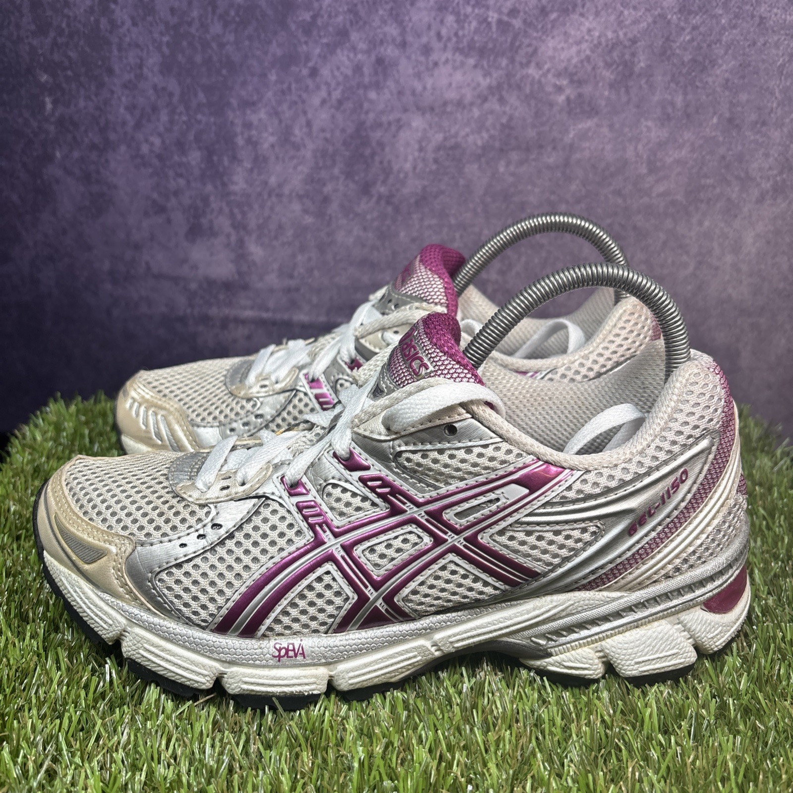 ASICS GEL-1130 Women's Trainers White Hot Pink Silver UK 4 Running Shoes image 4