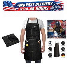 ARCCAPTAIN Leather Welding Apron 24x36 Heat Flame Resistant Cowhide 6 Pockets