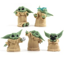 5 Mini Mandalorian Baby Yoda Action Figure Topper Toys Models Hero Grogu 7cm