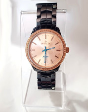 Reloj Pulsera Damas Invicta Angel Oro Rosa Negro Cerámica, Batería Nueva