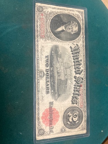 Series 1917 LARGE SIZE Red Seal UNITED STATES NOTE 1$ - Star Note -