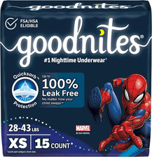 Goodnites 75 Ct Nighttime Underwear Boy's Extra Small XS Diaper Bundle Lot