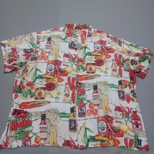 Paradise Found Hawaiian Shirt Mens 4XL Hot Sauce Chili Peppers Novelty Made Usa