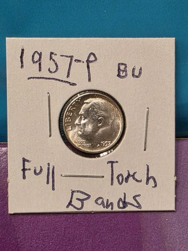 1957 SILVER  Roosevelt Dime   CHOICE/GEM CHOICE  BRILLIANT UNC  FULL TORCH LINES