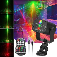 DJ Laser Party Lights, RGB LED Disco Light, Sound Activated Projector Strobe