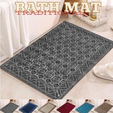 Non Slip Bath Mat Traditional Rug Bathroom Runner Floor Mat Small Large Bath Rug
