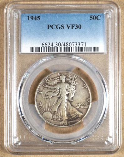 1945 WALKING LIBERTY HALF DOLLAR PCGS VF30 073371