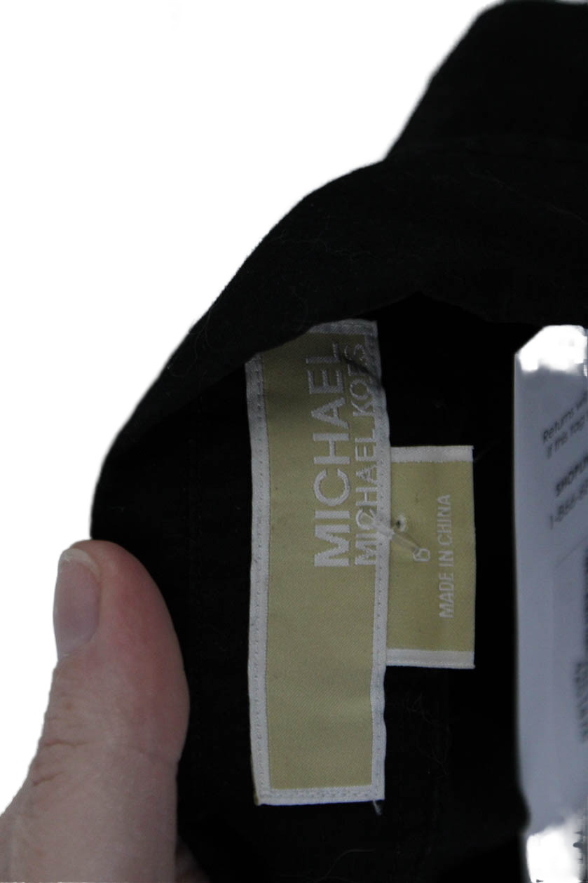 Michael Michael Kors Women's Short Sleeves Collared Button Up Shirt Black Size 6 thumbnail 6