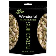 Wonderful Pistachios In-Shell Roasted and Salted Nuts 8 Ounce Resealable Bag