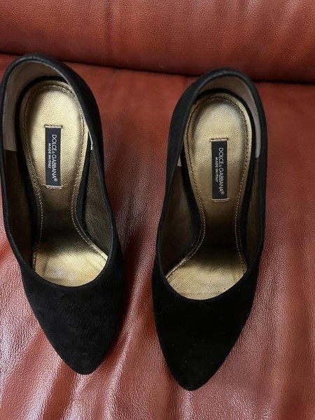 Women Dolce & Gabbana Heels Black Suede 37